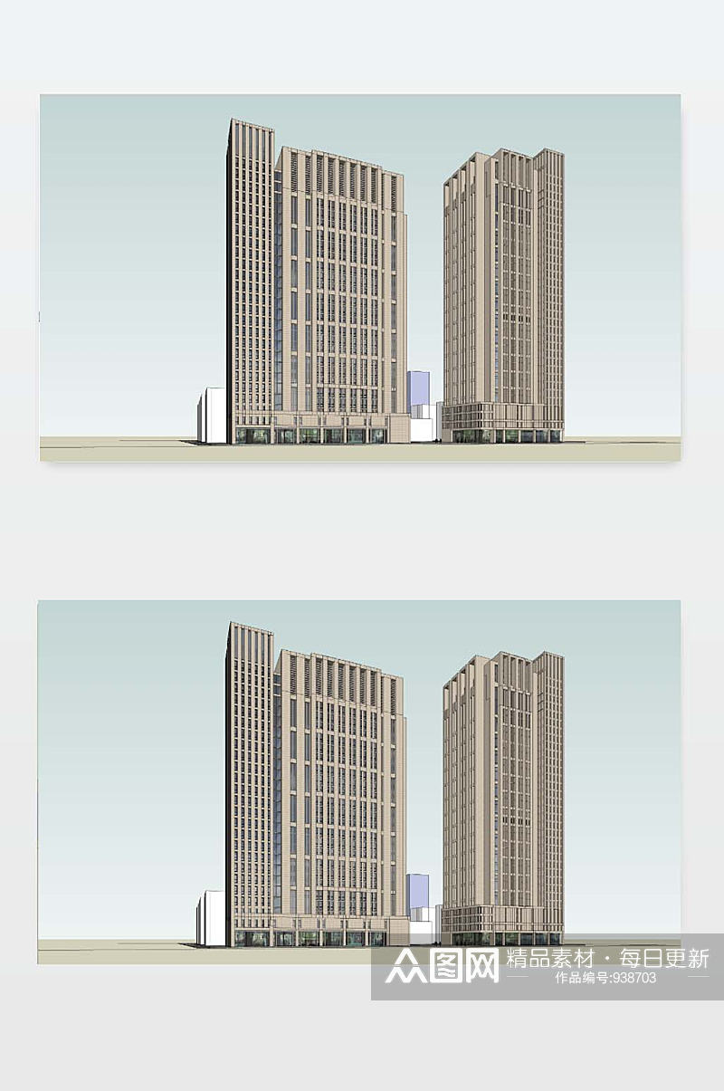 办公楼3D模型下载素材