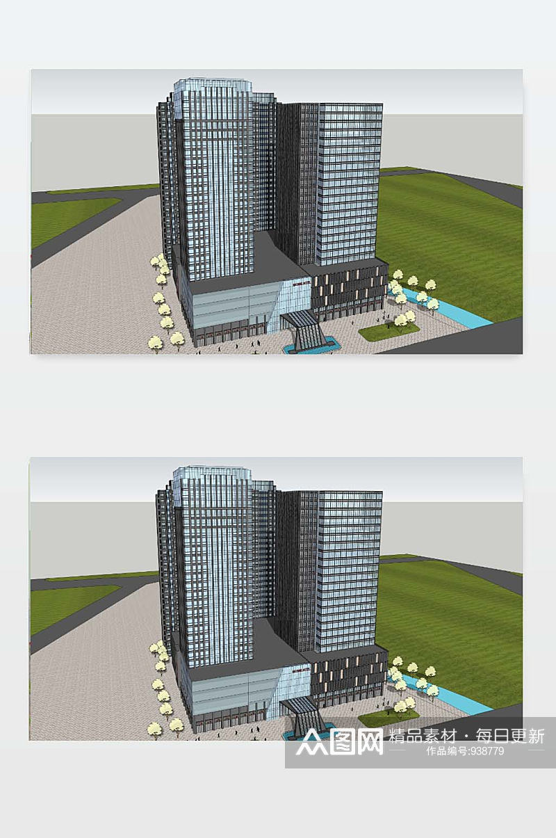 办公楼模型设计下载素材