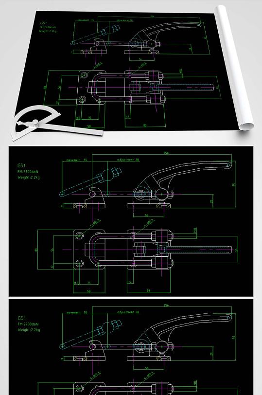 CAD夹钳设计图