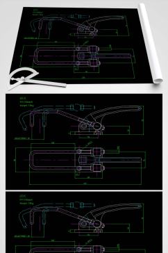 CAD夹钳平面图