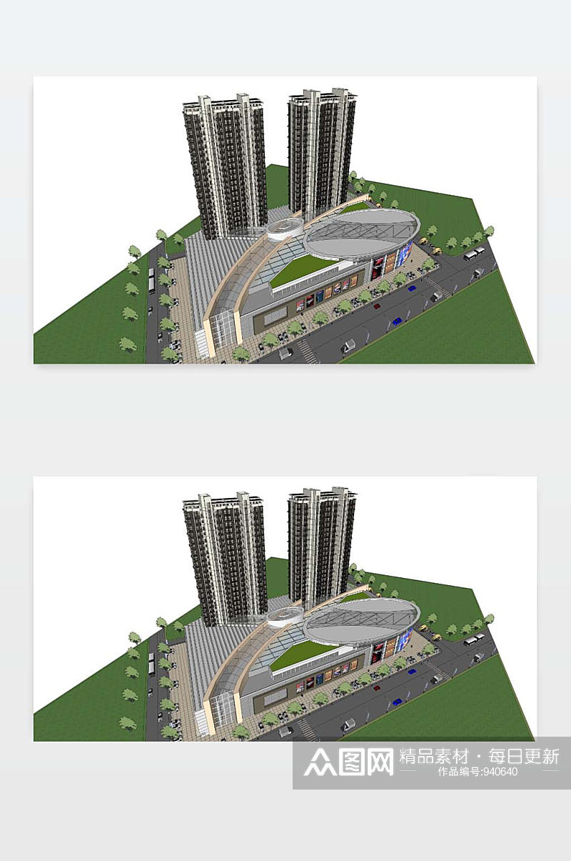 3D办公楼模型下载素材