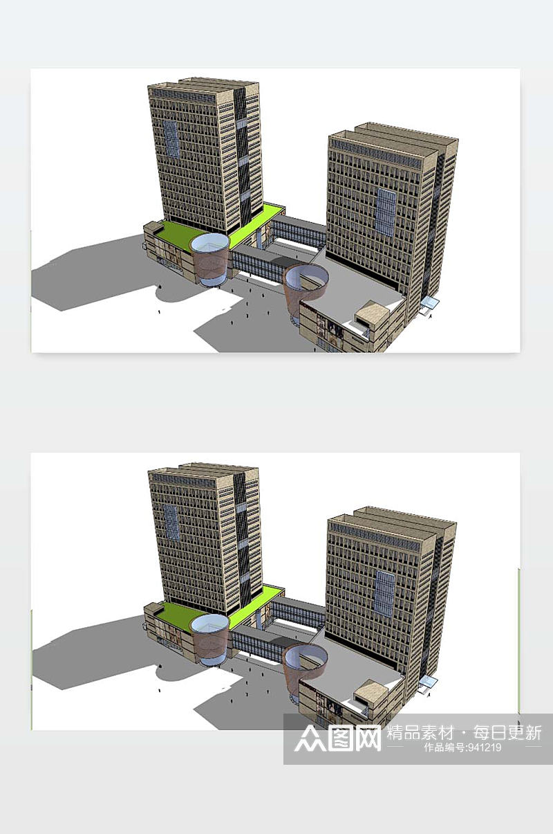 办公楼模型图下载素材