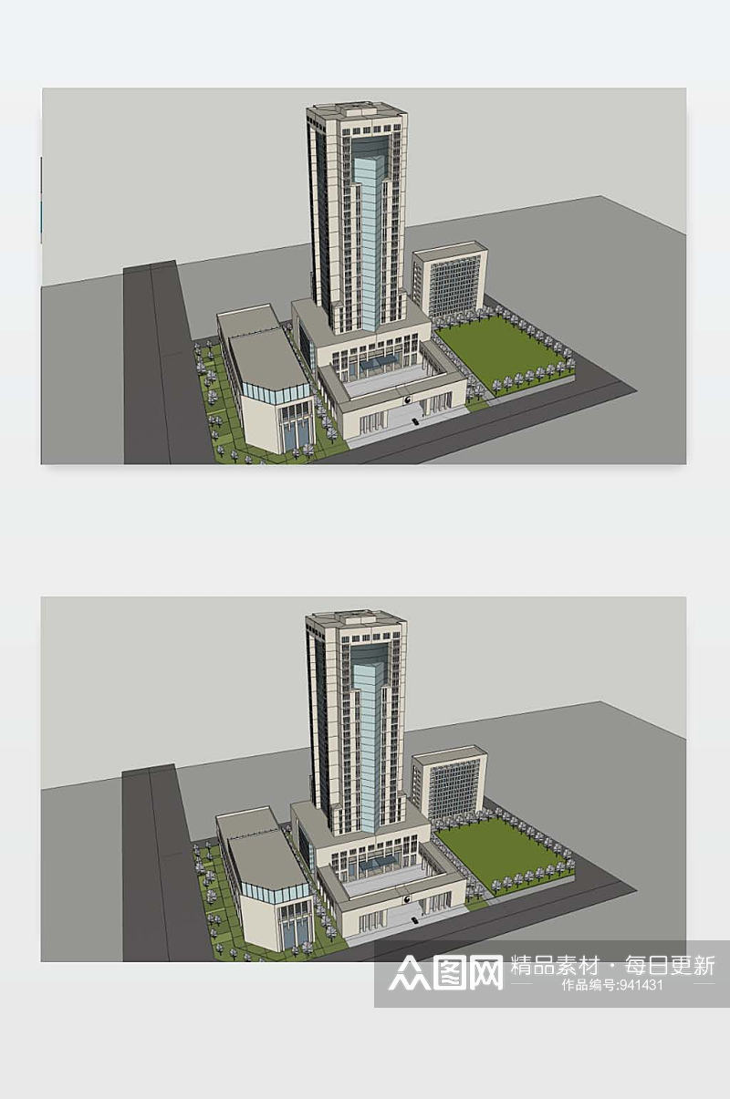办公楼模型图下载素材