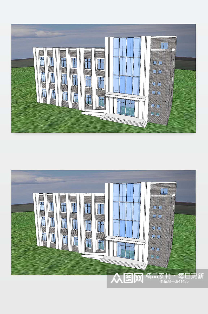 3D办公楼模型图素材