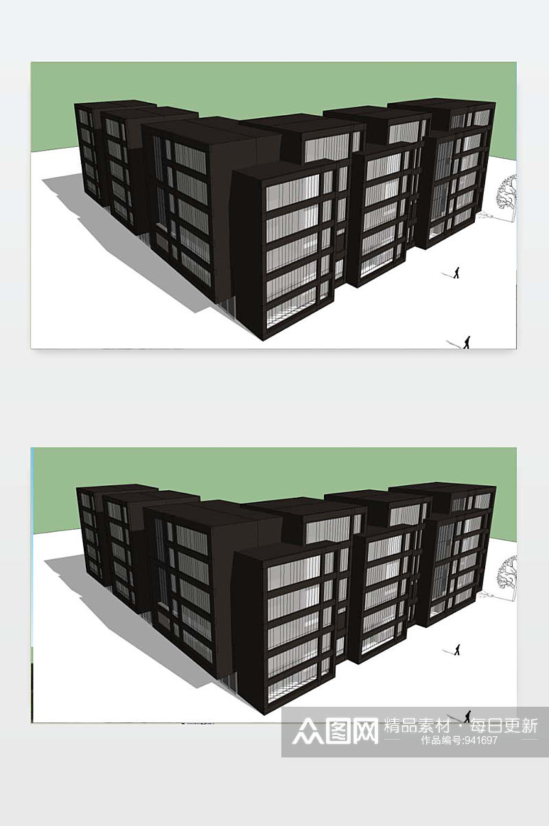3D办公楼效果图素材