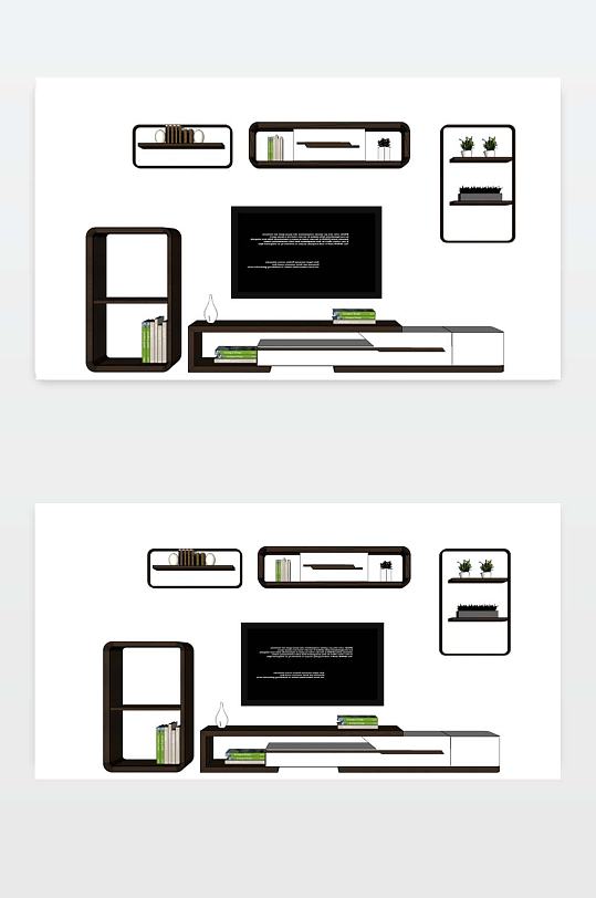 SU电视柜效果图-众图网