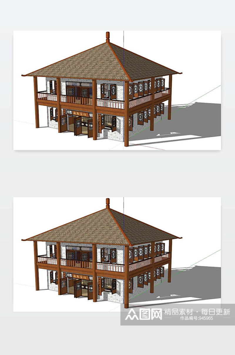 茶馆茶吧的SU模型设计素材