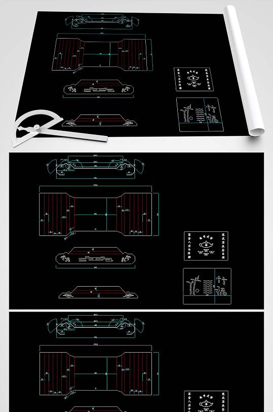成品茶盘CAD图纸-众图网