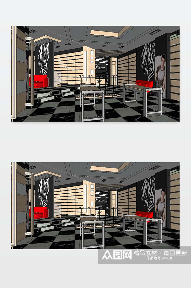 3D服装店效果图素材