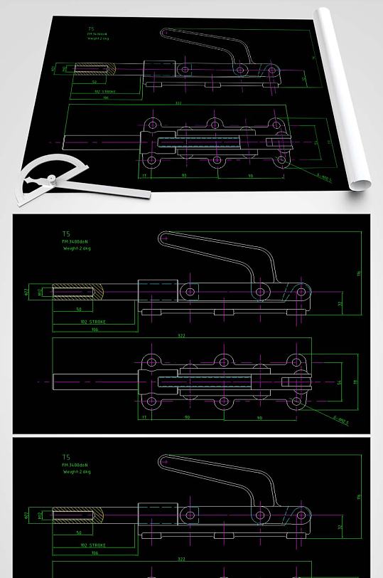 夹钳CAD设计详图-众图网