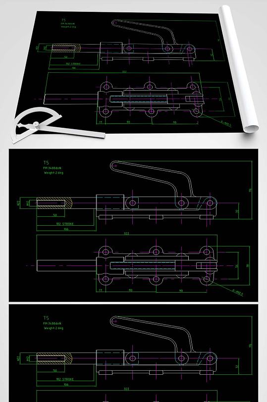 夹钳CAD设计详图