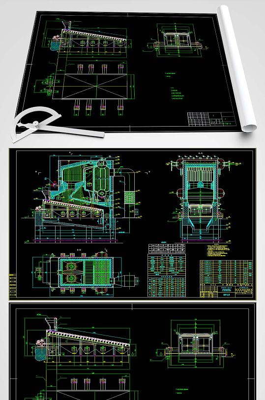 新型锅炉总图CAD图纸