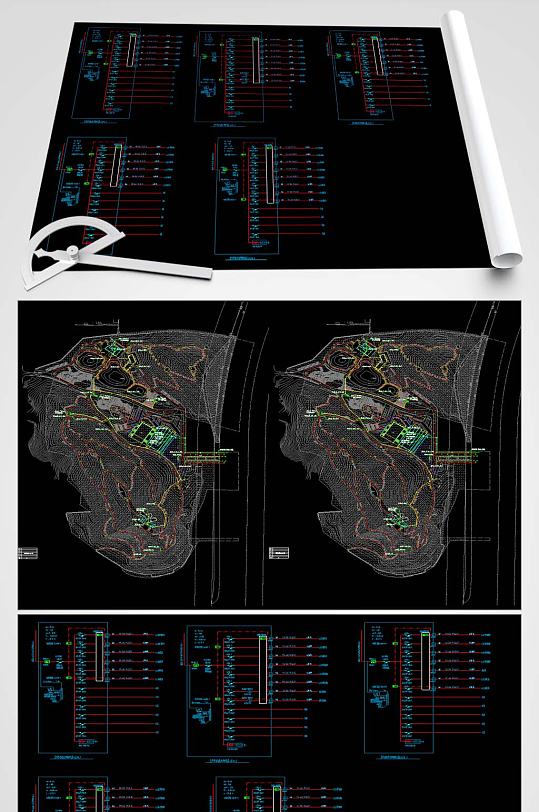 公园亮化工程CAD图纸-众图网