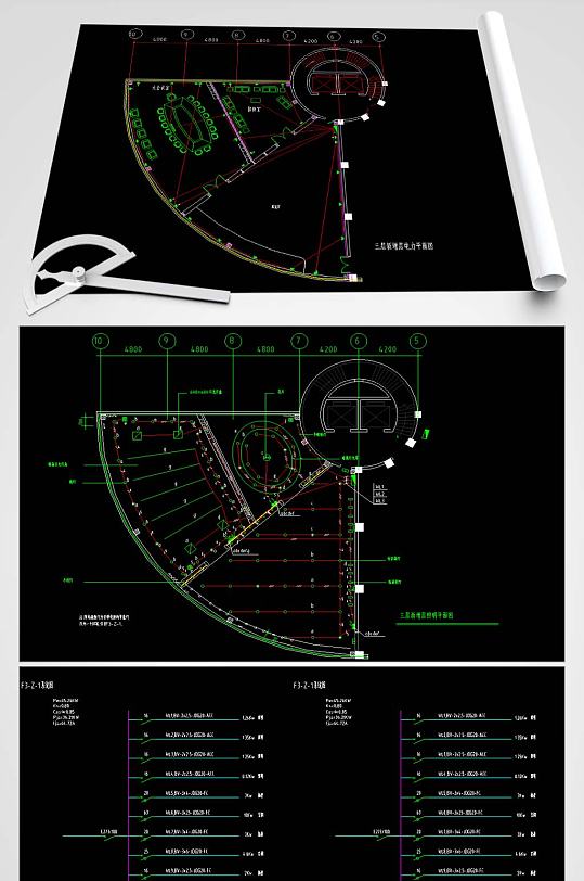 办公楼增加强弱电照明图-众图网