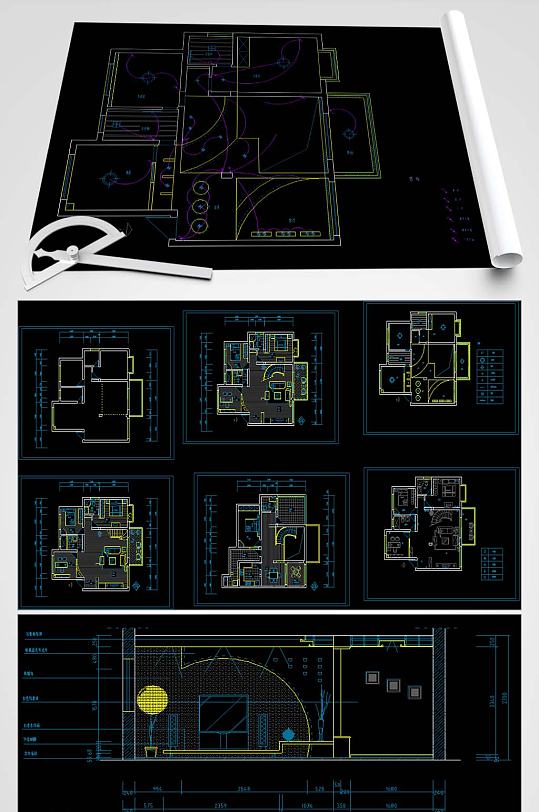 别墅电气照明布线设计方案图
