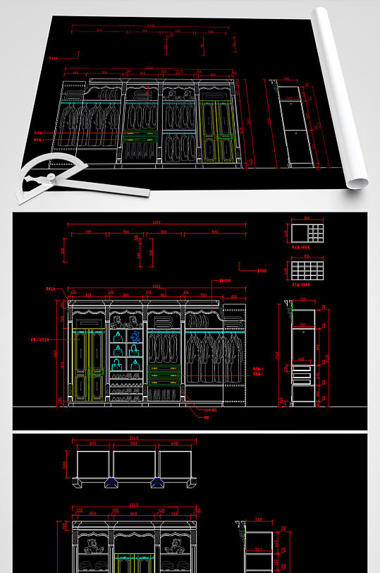 CAD衣柜平立面图-众图网
