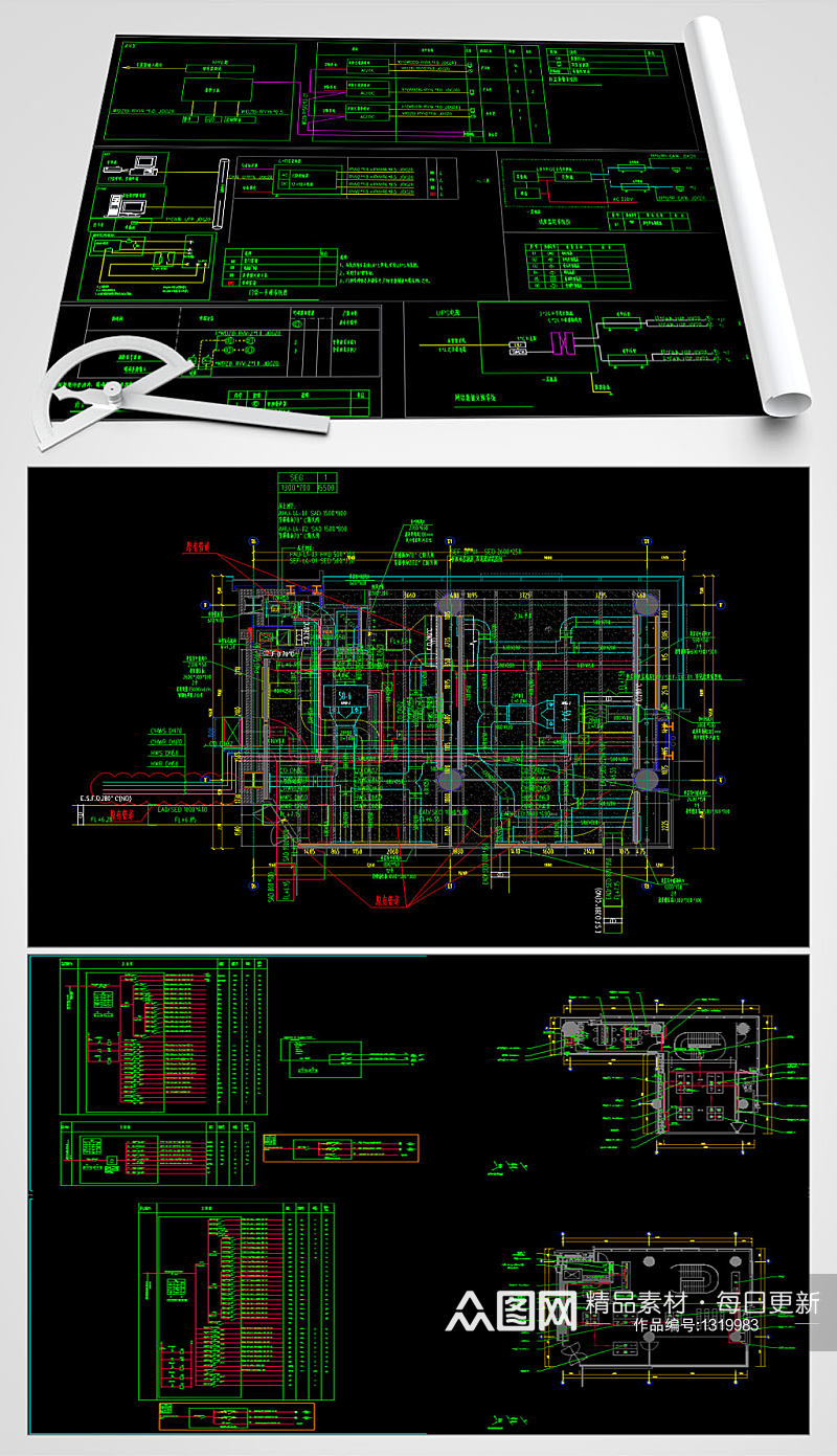 展厅CAD平面设计图素材