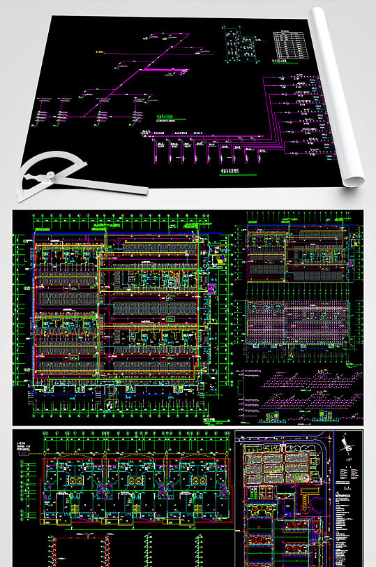 住宅小区给排水CAD施工图-众图网