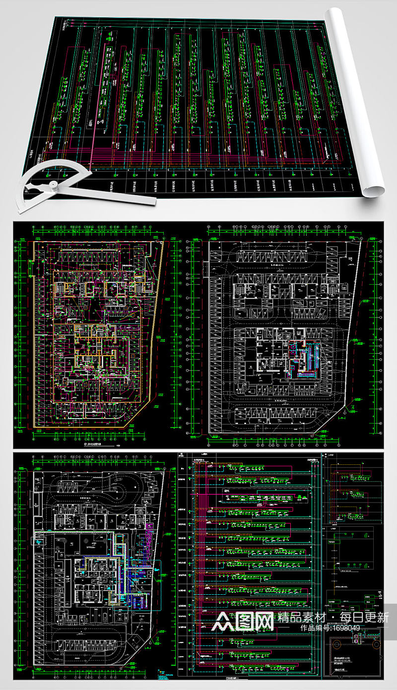 大厦电气CAD设计图素材