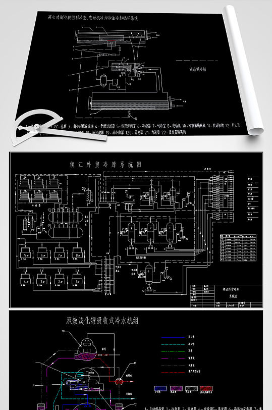 外贸冷库系统CAD平面图