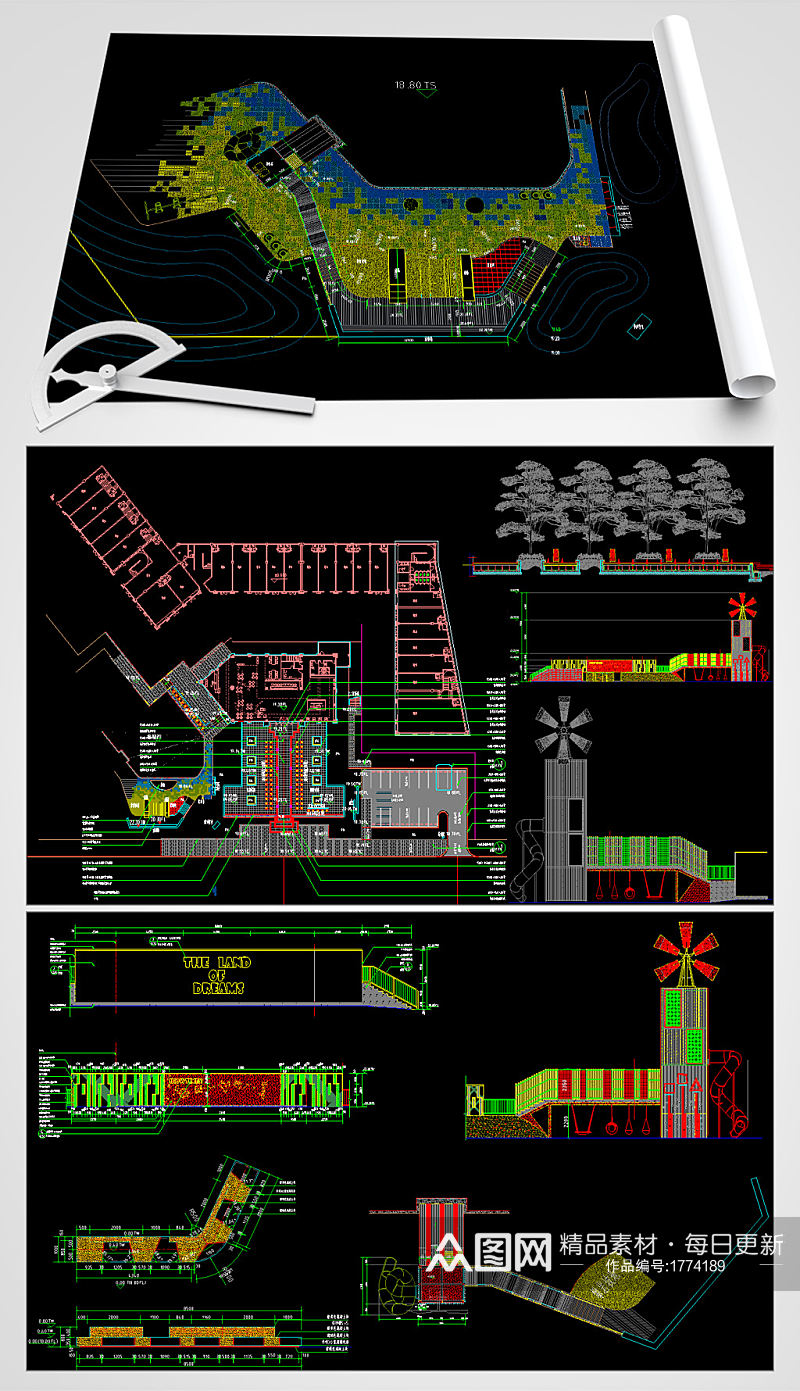 儿童乐园CAD平面设计图素材