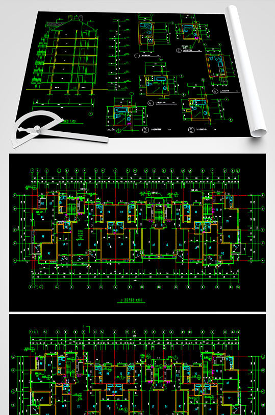 商住楼CAD建筑设计图-众图网