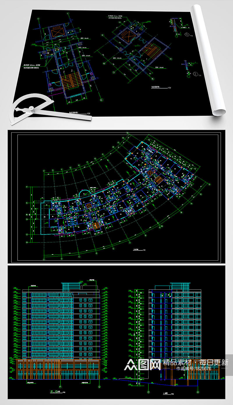 民宿CAD建筑平面图素材