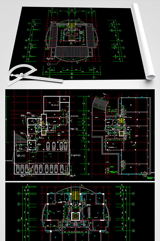 高层住宅楼CAD施工平面图