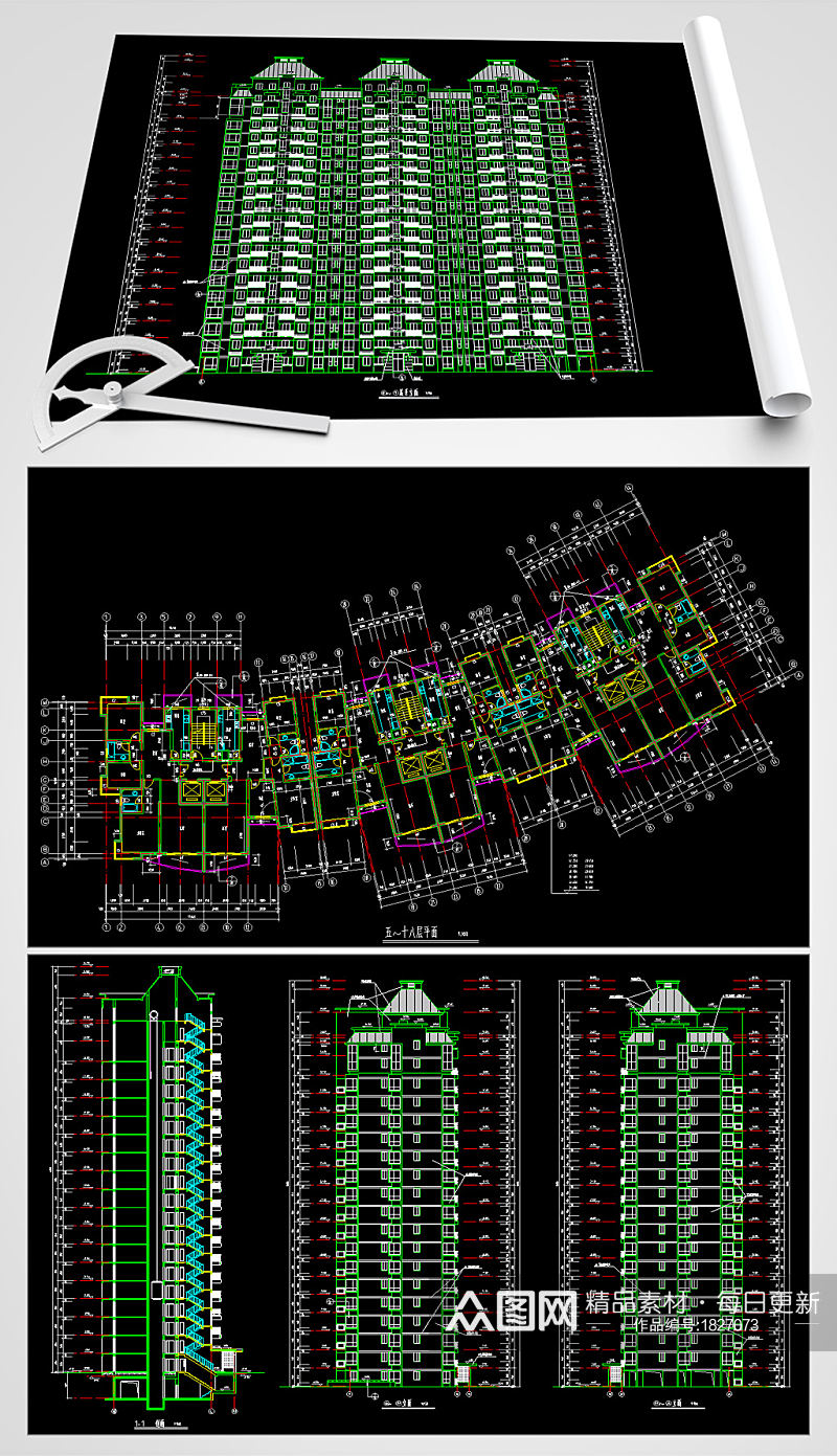 高层住宅楼CAD图纸素材