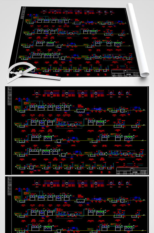 电镀废水处理CAD工艺图-众图网