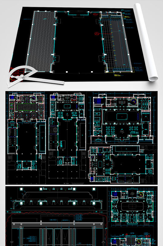 休闲足浴会所CAD平面设计图