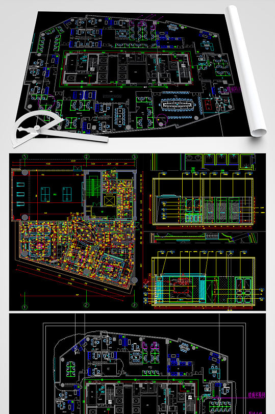 休闲足浴会所CAD建筑设计图