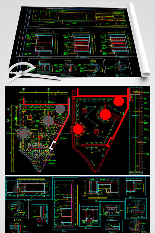 花店CAD平面设计图-众图网