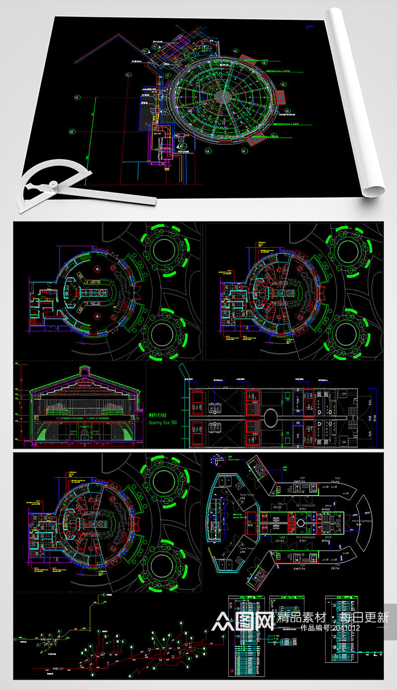 咖啡屋CAD平面设计图素材