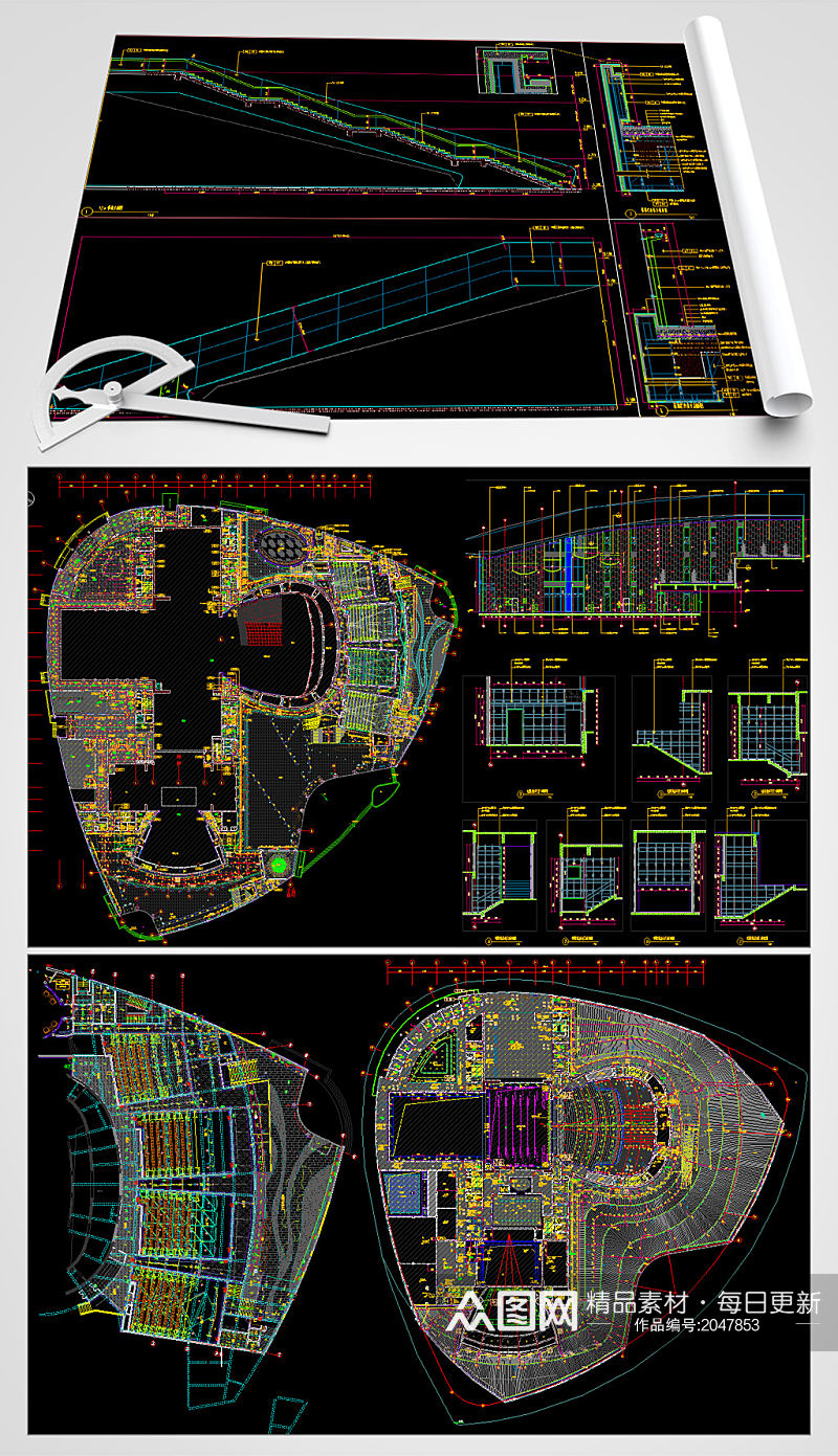 大剧院CAD平面设计图素材