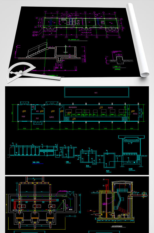 自来水厂CAD设计图纸