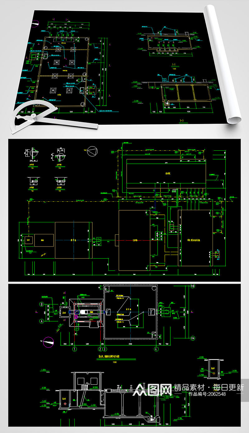 污水处理站CAD平面图素材