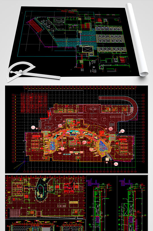 商业广场CAD建筑设计图纸-众图网