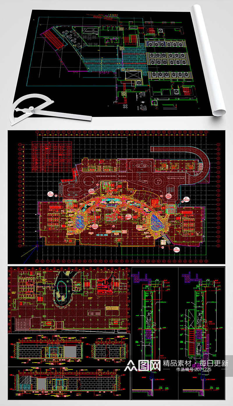 商业广场CAD建筑设计图纸素材