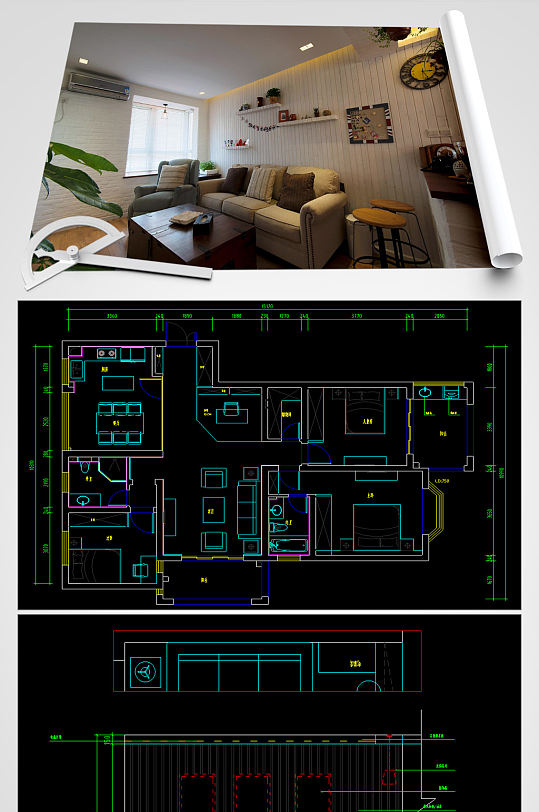 北欧别墅CAD设计图-众图网