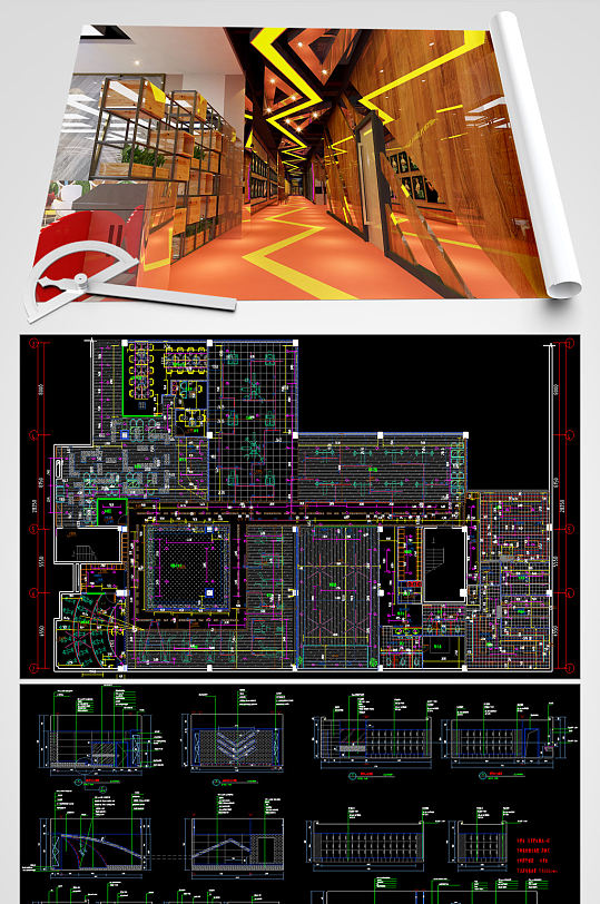 健身房cad建筑设计图-众图网