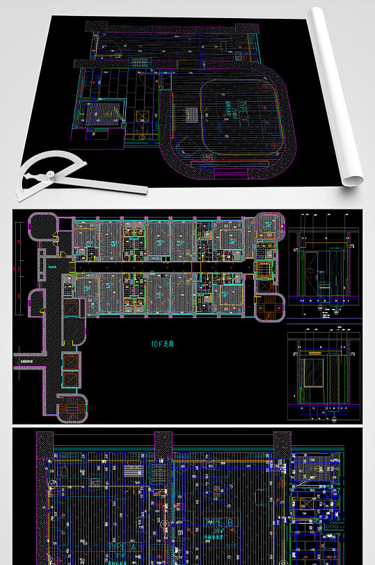酒店CAD施工图-众图网