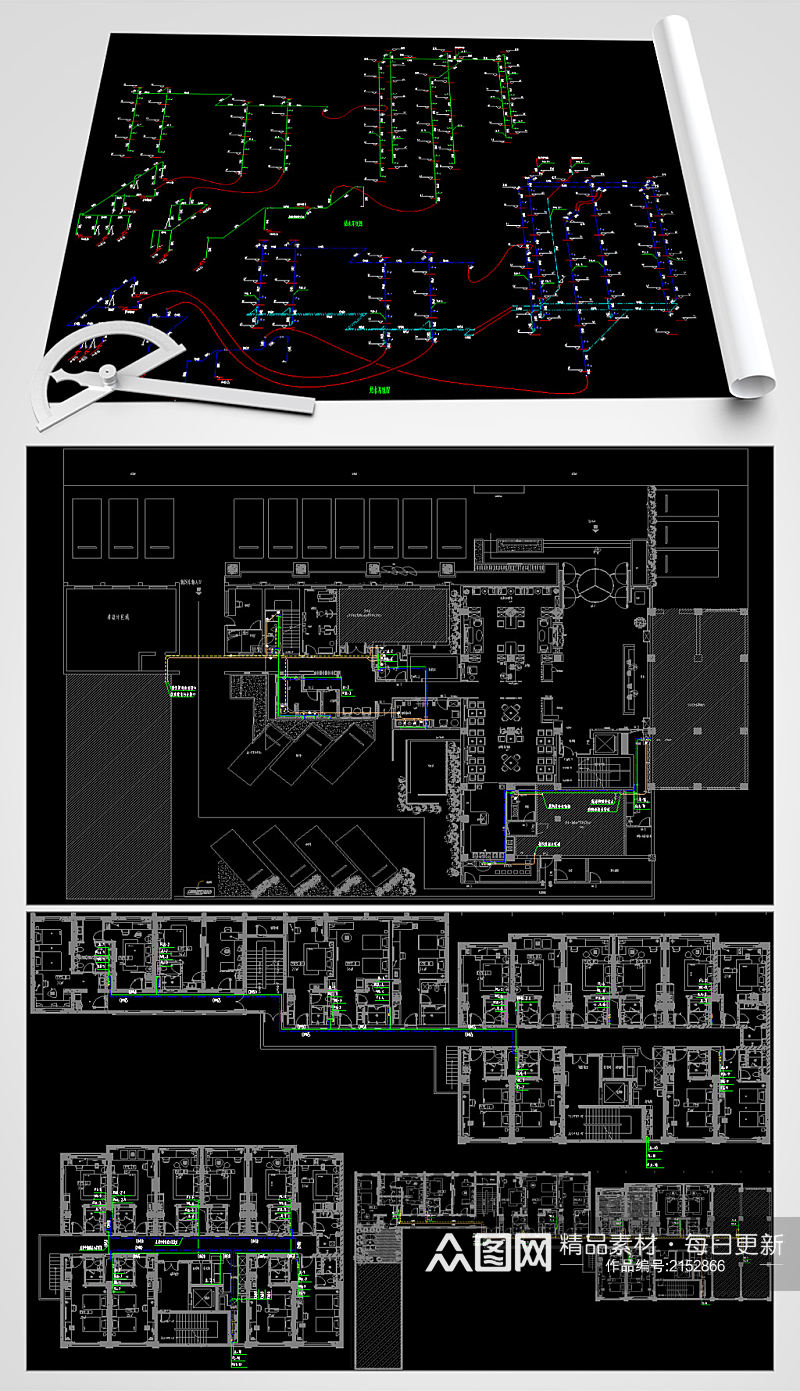 酒店给排水CAD图纸素材