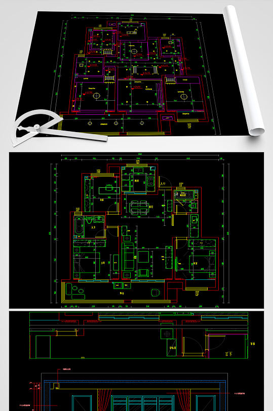 别墅CAD平面图-众图网