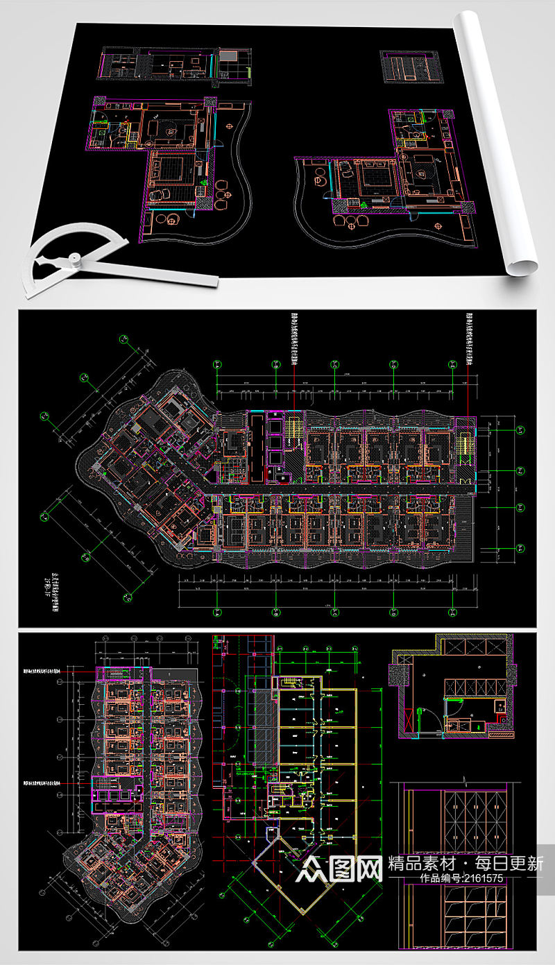酒店CAD平面设计图素材