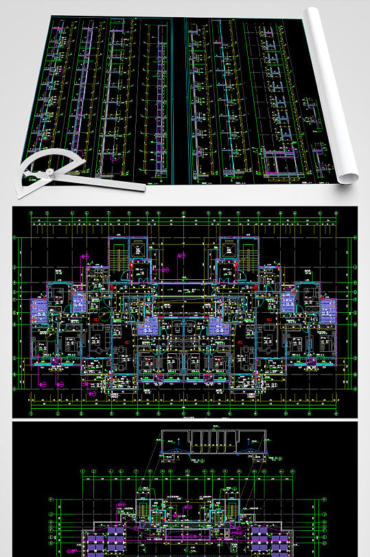 住宅楼CAD平面设计图-众图网