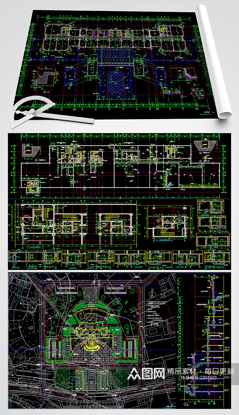 行政办公楼CAD平面图素材