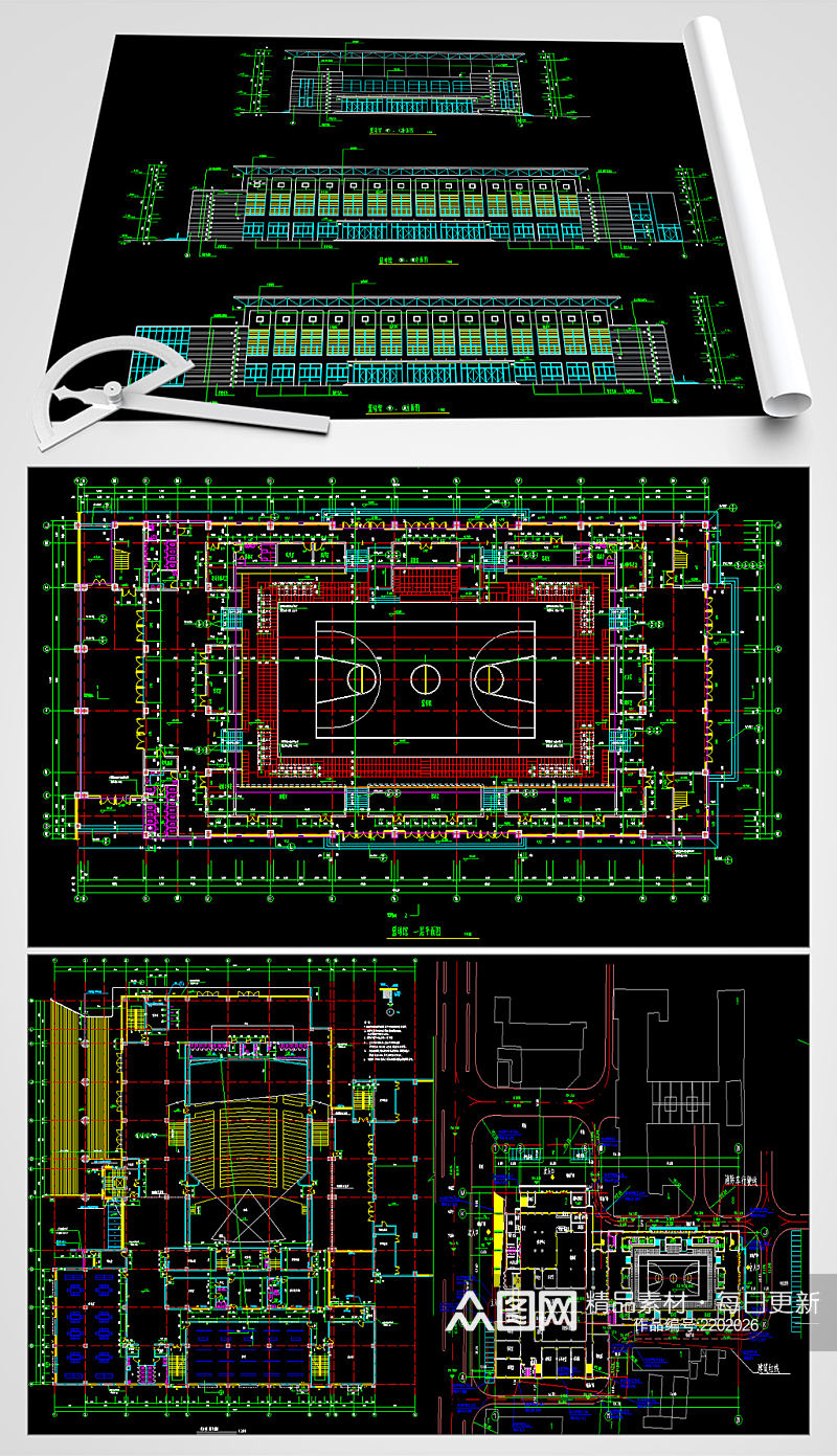 综合办公楼CAD平面图素材