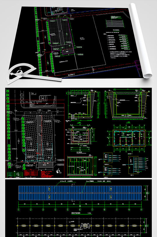 充电站CAD平面设计图