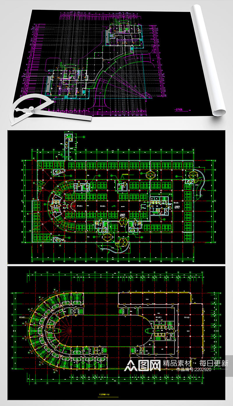 大厦CAD平面设计图素材